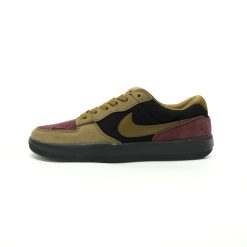 Nike SB Force 58 Black Burgundy Crush Olive Flak Sneakers DV5477-008