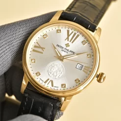 Alternative view of PATEK PHILIPPE Calatrava Automatic (Silver-Gold Dial) 40mm 775202605290053_289
