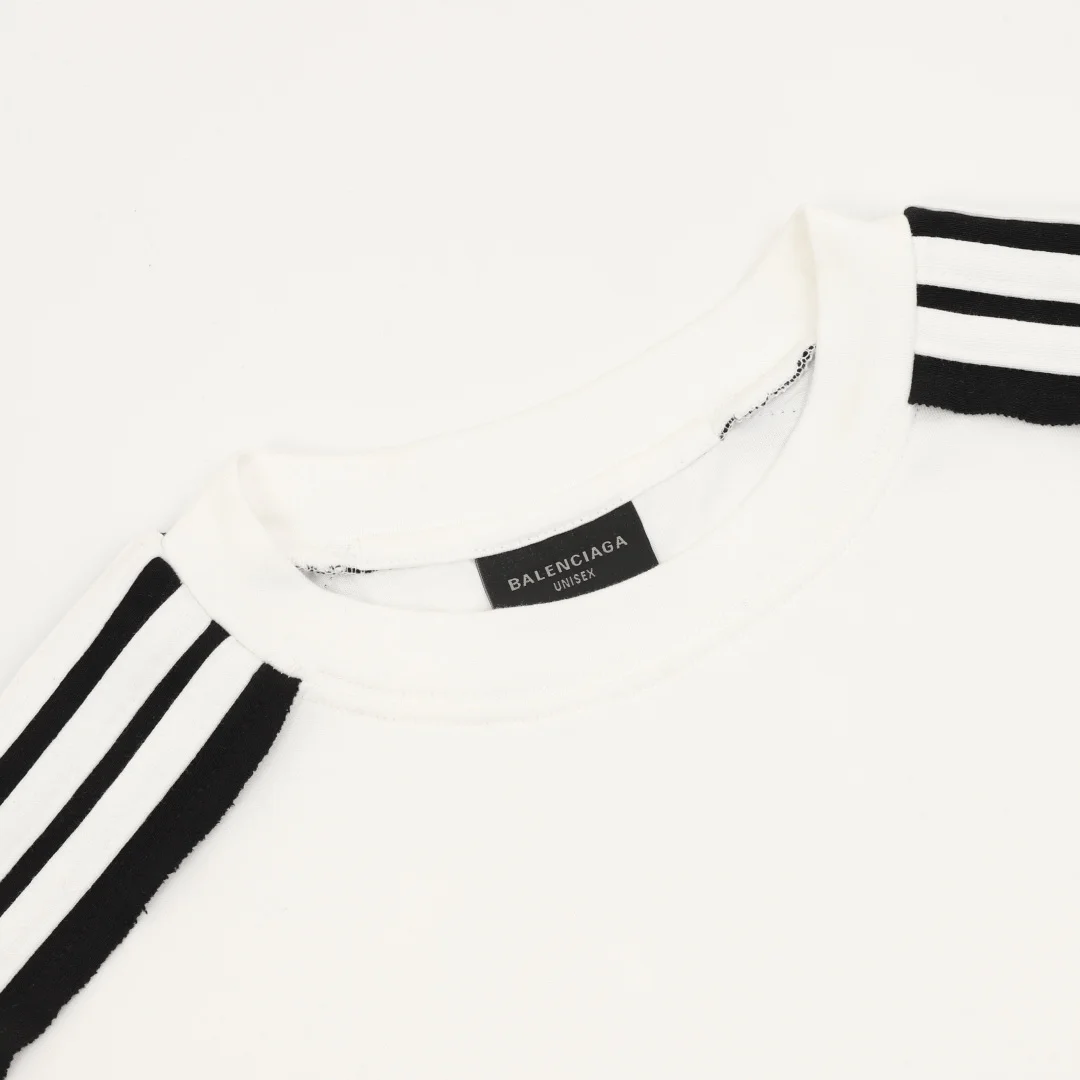 BALENCIAGA T-shirts & Vests Cotton (White-Black) 130202606040726_89 - Image 3