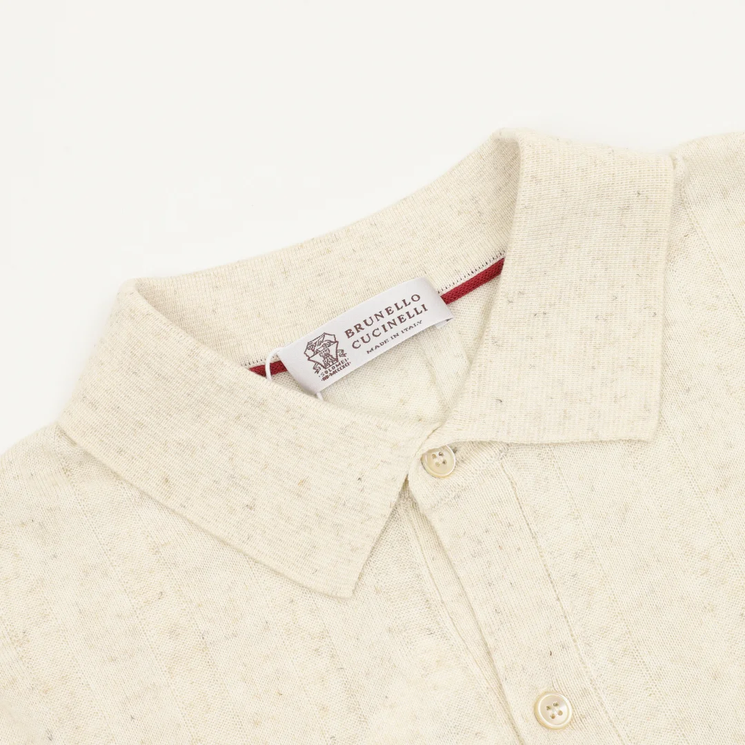 BRUNELLO CUCINELLI Shirts & Polos Knit (Cream-Brown) M-XXL 180202606040712_99 - Image 3