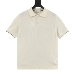 BRUNELLO CUCINELLI T-shirts & Vests Knit (Cream-Brown) M-XXL 170202606040662_99