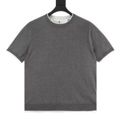 BRUNELLO CUCINELLI T-shirts & Vests Knit (Gray-White) M-XXL 160202606040648_89