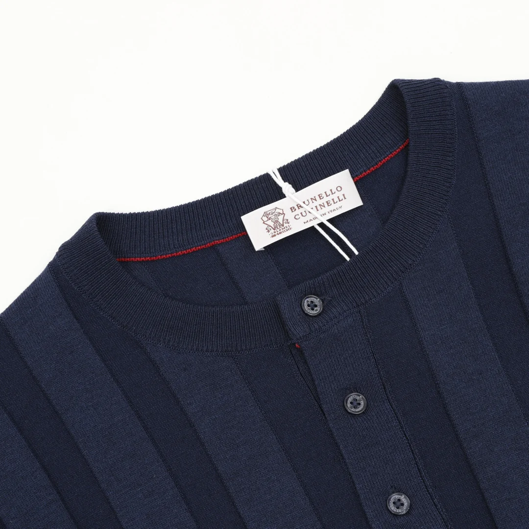BRUNELLO CUCINELLI T-shirts & Vests Knit (Navy) M-XXL 170202606040761_99 - Image 3