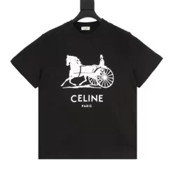 CELINE T-shirts & Vests Cotton (Black-White) S-XL 110202606040412_79