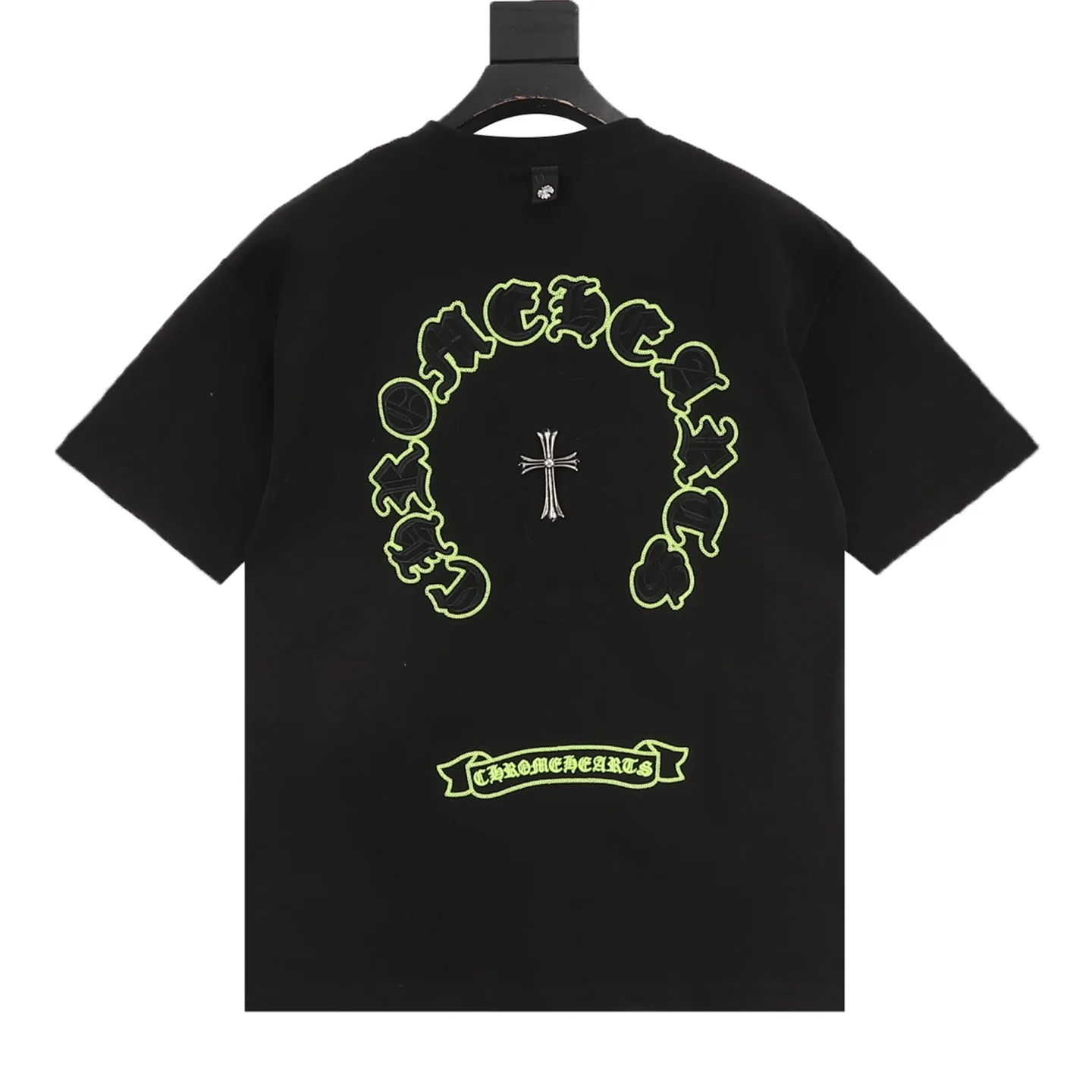 CHROME HEARTS T-shirts & Vests Cotton (Black-Neon Green) S-XL 130202606040695_89 - Image 2