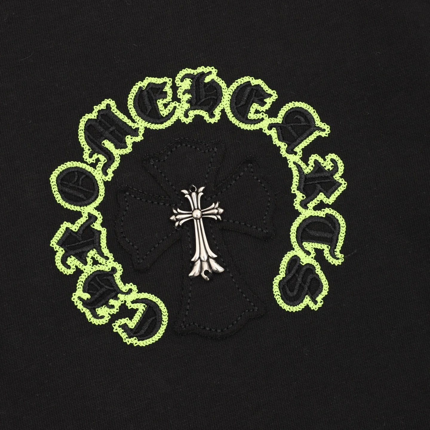 CHROME HEARTS T-shirts & Vests Cotton (Black-Neon Green) S-XL 130202606040695_89 - Image 4