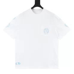 CHROME HEARTS T-shirts & Vests Cotton (White-Blue) S-XL 120202606040509_79
