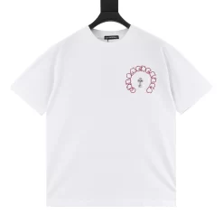 CHROME HEARTS T-shirts & Vests Cotton (White-Red) S-XL 130202606040694_89