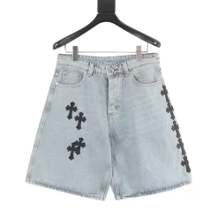 CHROME HEARTS Trousers & Shorts Denim (Light Blue-Black) S-XL 200202606040476_109