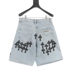 Alternative view of CHROME HEARTS Trousers & Shorts Denim (Light Blue-Black) S-XL 200202606040476_109