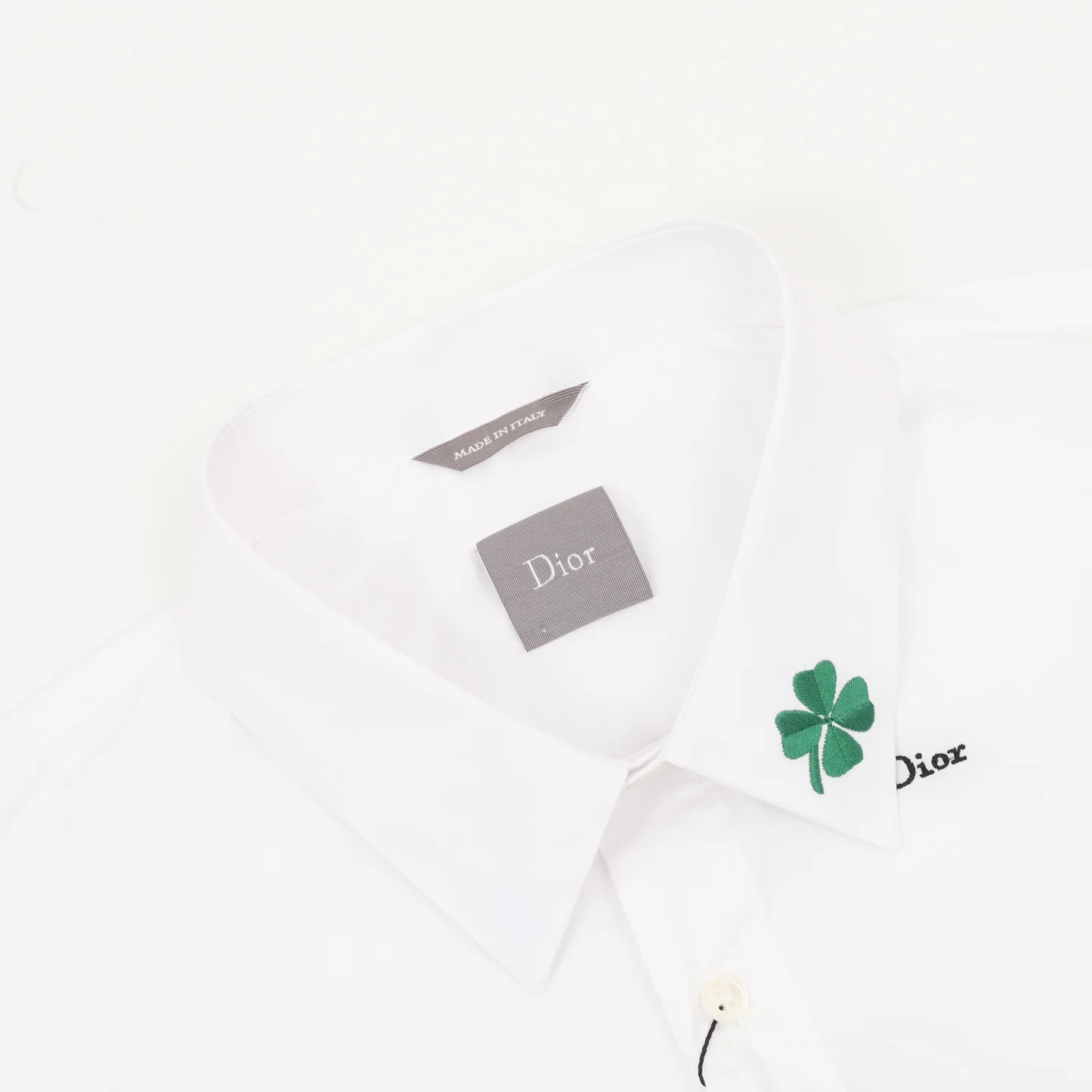 DIOR Shirts & Polos Cotton (White-Green) 38-41 160202606040320_89 - Image 3