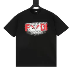 FENDI T-shirts & Vests Cotton (Black-Red-White) S-XL 120202606040802_79