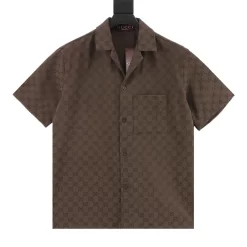 GUCCI Shirts & Polos Linen (Brown) 44-50 190202606040572_99