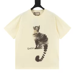 GUCCI T-shirts & Vests Cotton (Cream-Brown-Black) S-XL 110202606040603_79