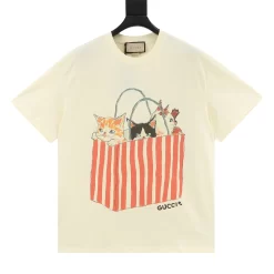 GUCCI T-shirts & Vests Cotton (Cream-Red-Black-Orange) S-XL 110202606040594_79