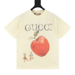 GUCCI T-shirts & Vests Cotton (Cream-Red-Green) S-XL 110202606040607_79