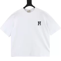 HERMES T-shirts & Vests Cotton (White-Black) S-XL 120202606040585_79