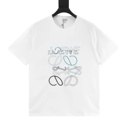 LOEWE T-shirts & Vests Cotton (White-Blue-Black) S-XL 120202606040627_79