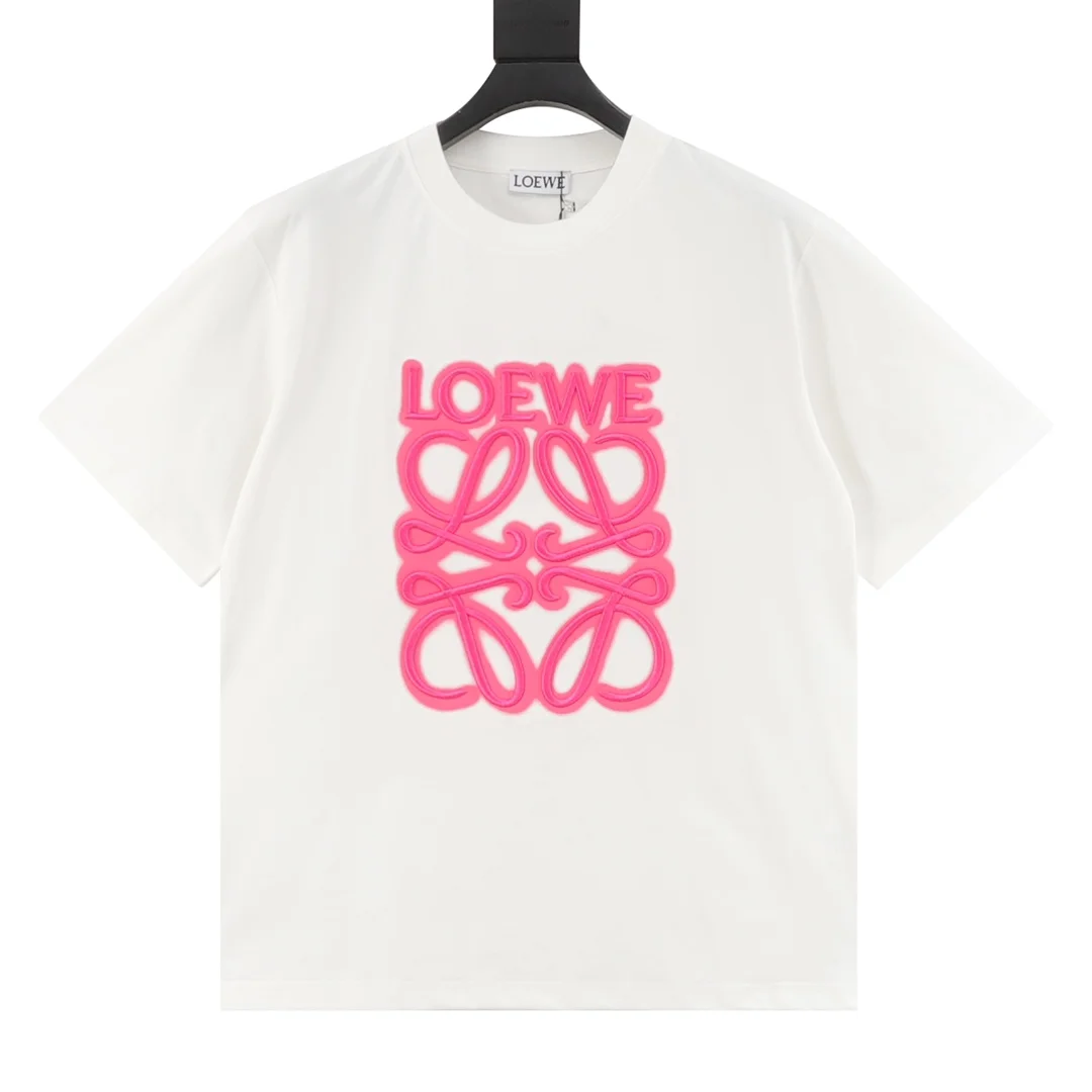LOEWE T-shirts & Vests Cotton (White-Pink) S-XL 120202606040684_79