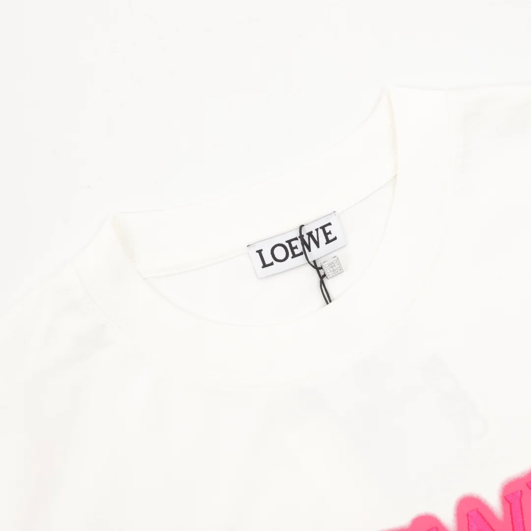 LOEWE T-shirts & Vests Cotton (White-Pink) S-XL 120202606040684_79 - Image 3