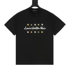 LV T-shirts & Vests Cotton (Black-White-Gold-Red) XS-L 120202606040353_79