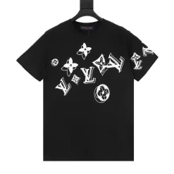 LV T-shirts & Vests Cotton (Black-White) S-XL 130202606040580_89