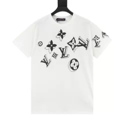 LV T-shirts & Vests Cotton (White-Black) S-XL 130202606040579_89