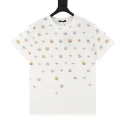 LV T-shirts & Vests Cotton (White-Gold-Silver) S-XL 140202606040354_89