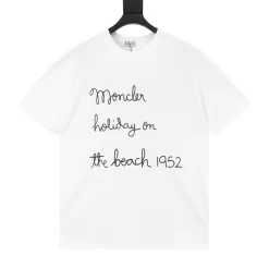 MONCLER T-shirts & Vests Cotton (White-Black) S-XL 120202606040355_79