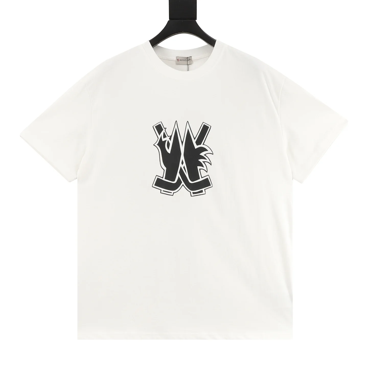 MONCLER T-shirts & Vests Cotton (White-Black) S-XL 120202606040706_79