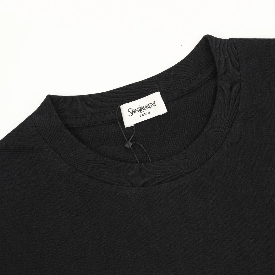 SAINT LAURENT T-shirts & Vests Cotton (Black) S-XL 110202606040766_79 - Image 3