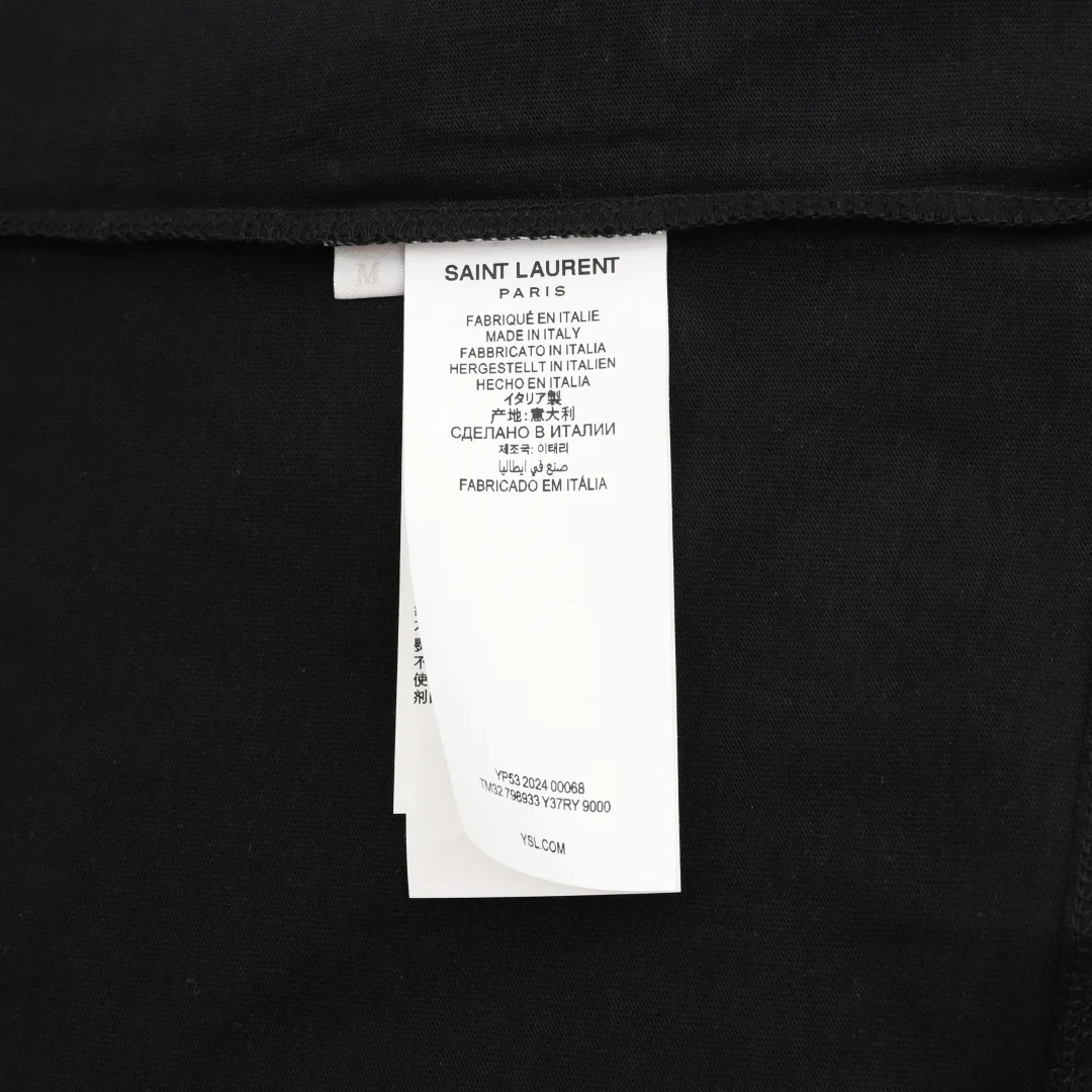 SAINT LAURENT T-shirts & Vests Cotton (Black) S-XL 110202606040766_79 - Image 9