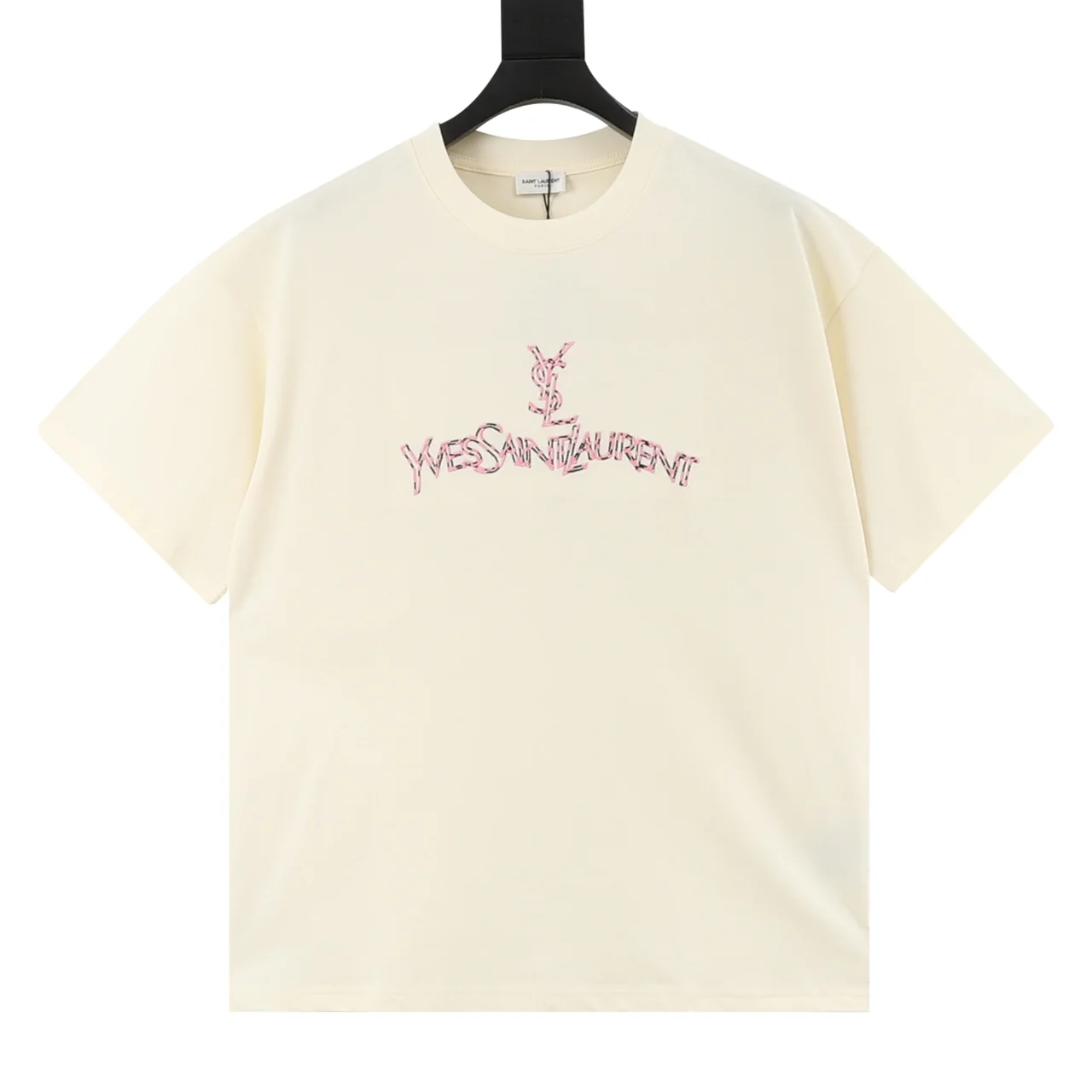 SAINT LAURENT T-shirts & Vests Cotton (Cream-Pink) XS-L 120202606040290_79