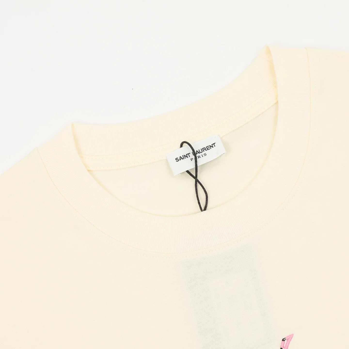SAINT LAURENT T-shirts & Vests Cotton (Cream-Pink) XS-L 120202606040290_79 - Image 3