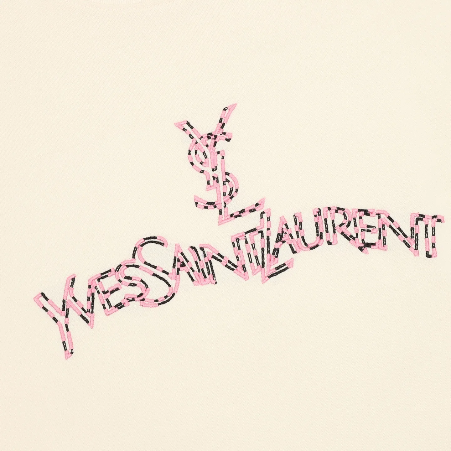 SAINT LAURENT T-shirts & Vests Cotton (Cream-Pink) XS-L 120202606040290_79 - Image 4