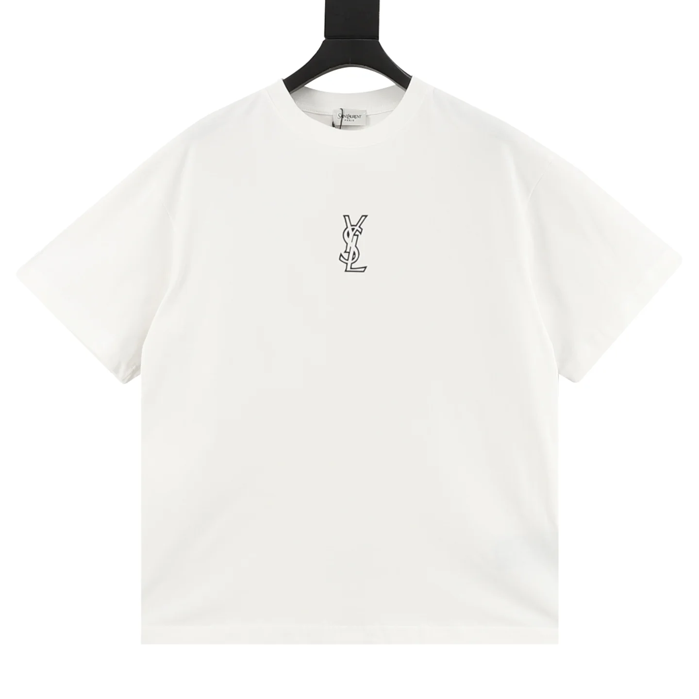 SAINT LAURENT T-shirts & Vests Cotton (White-Black) S-XL 120202606040668_79