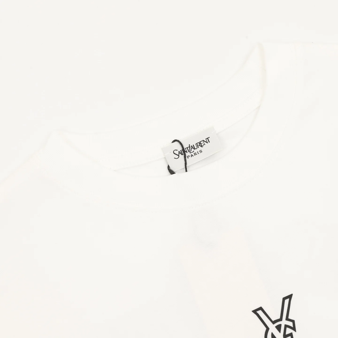 SAINT LAURENT T-shirts & Vests Cotton (White-Black) S-XL 120202606040668_79 - Image 3