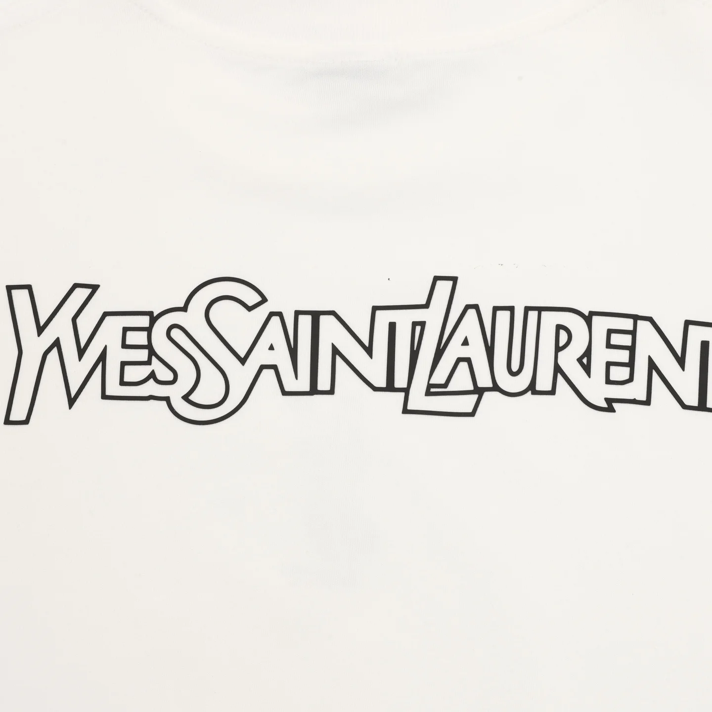 SAINT LAURENT T-shirts & Vests Cotton (White-Black) S-XL 120202606040668_79 - Image 8