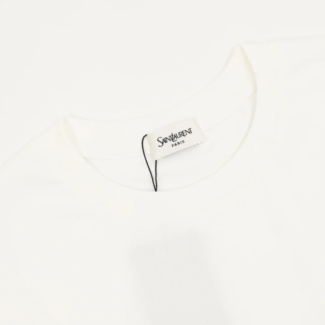 SAINT LAURENT T-shirts & Vests Cotton (White) S-XL 110202606040765_79 - Image 3
