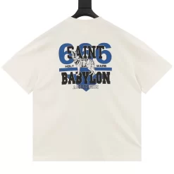 Alternative view of SAINT MICHAEL T-shirts & Vests Cotton (Cream-Blue) S-XL 130202606040392_89