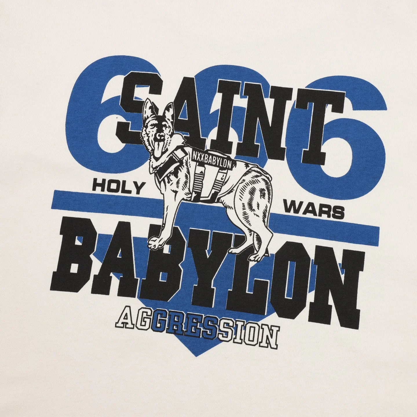 SAINT MICHAEL T-shirts & Vests Cotton (Cream-Blue) S-XL 130202606040392_89 - Image 9