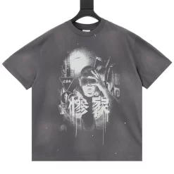 SAINT MICHAEL T-shirts & Vests Cotton (Gray-White) S-XL 130202606040390_89