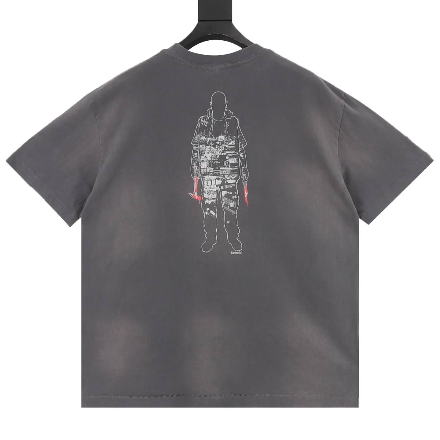 SAINT MICHAEL T-shirts & Vests Cotton (Gray-White) S-XL 130202606040390_89 - Image 2