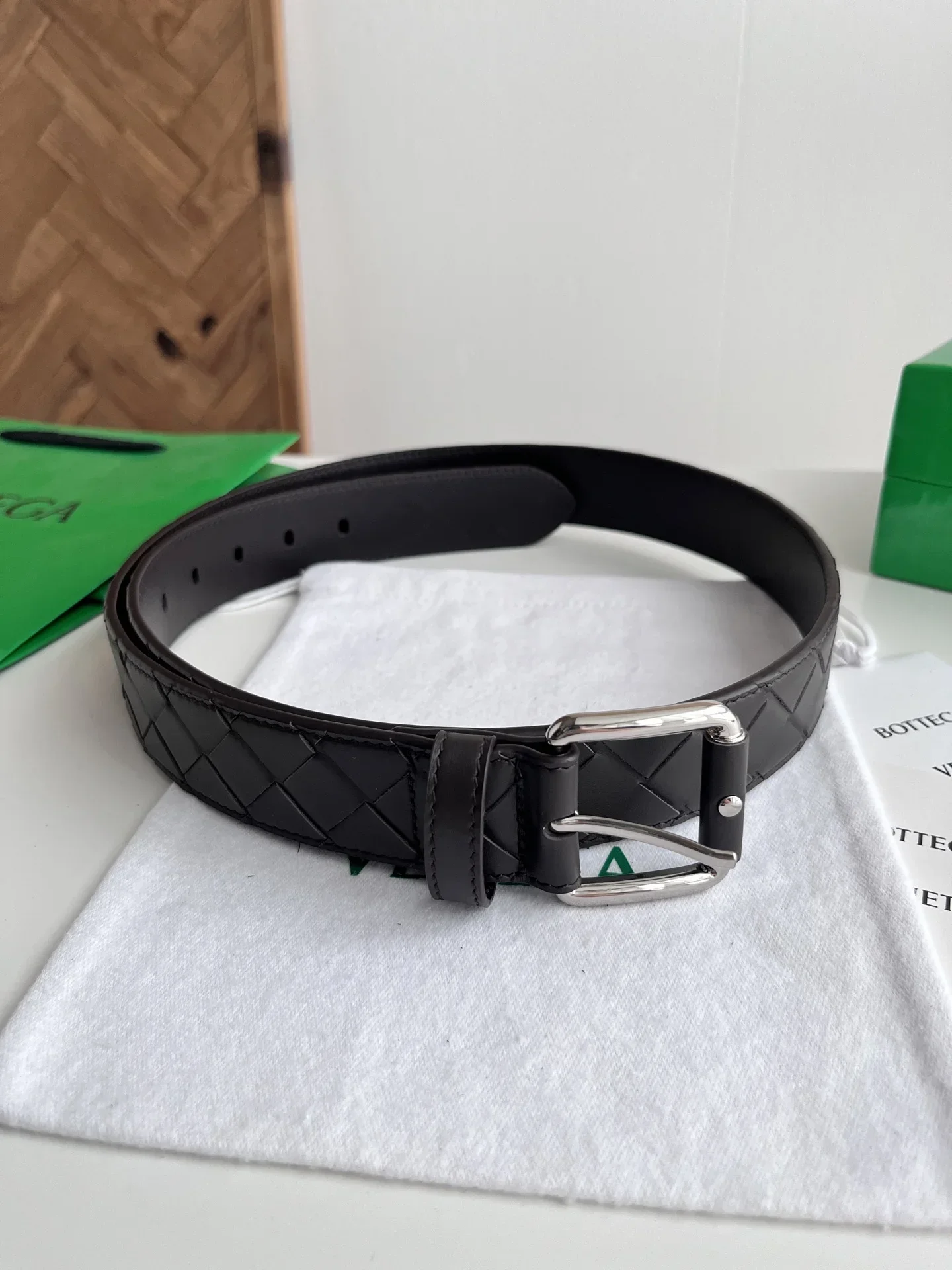 BOTTEGA VENETA Belts Napa Leather (Black) 35mm Width 220202607050019
