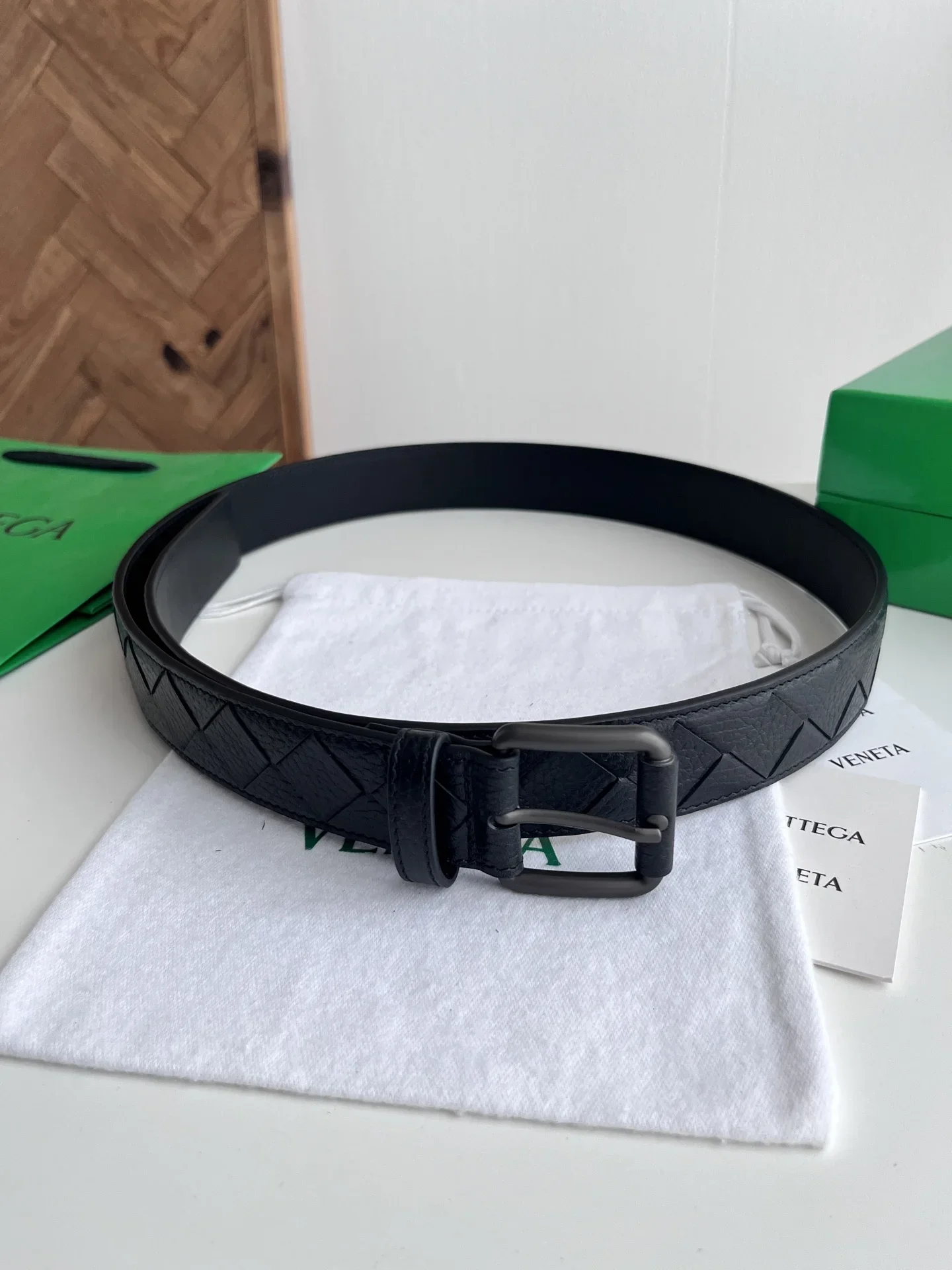 BOTTEGA VENETA Belts Nappa Leather (Black) 35mm Width 220202607050016