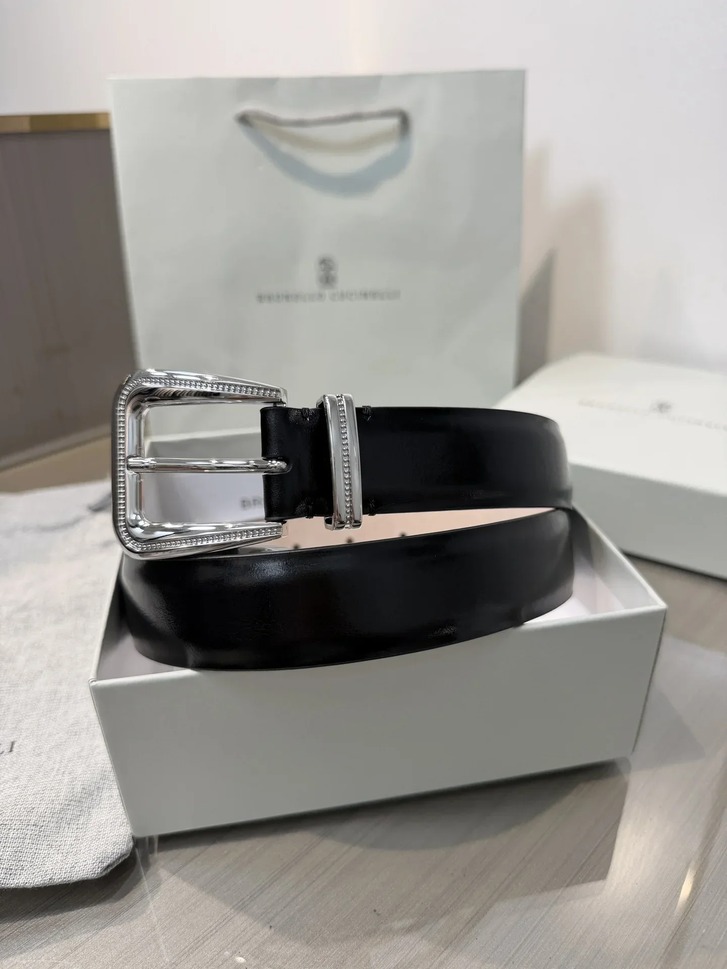 Alternative view of BRUNELLO CUCINELLI Belts Calf Leather (Black) 190202607050027