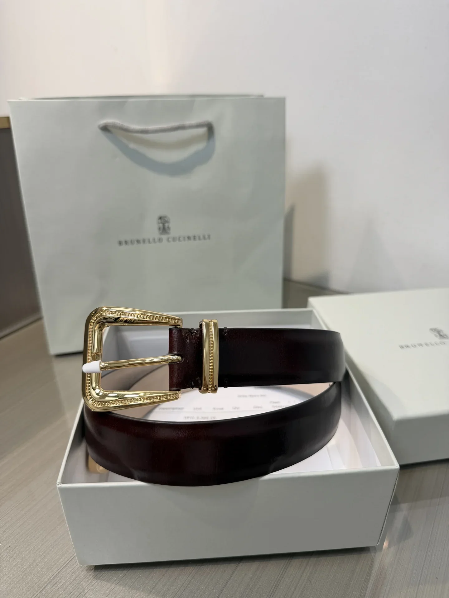 Alternative view of BRUNELLO CUCINELLI Belts Calf Leather (Brown) 190202607050028