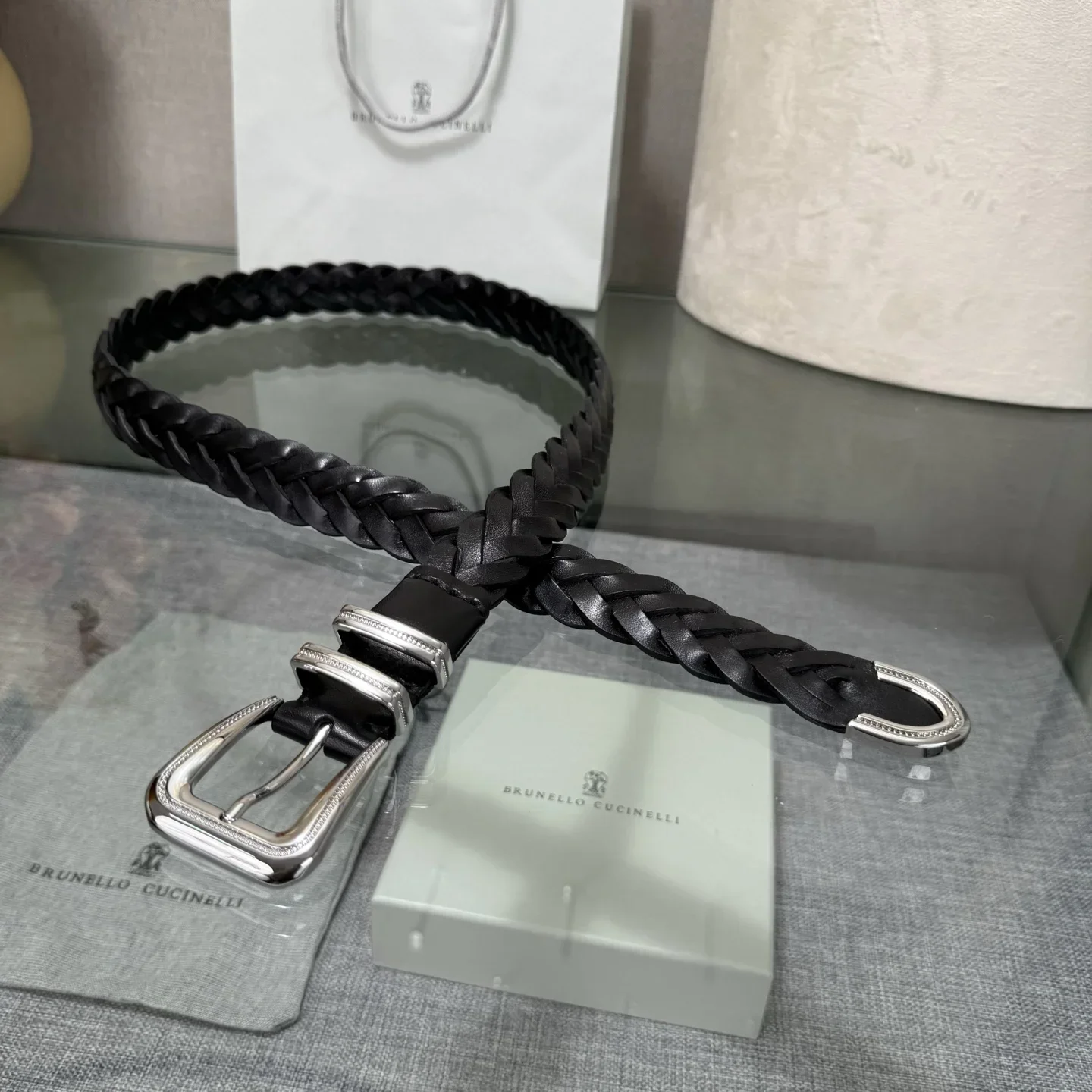 Alternative view of BRUNELLO CUCINELLI Belts Lambskin (Black) 190202607050026