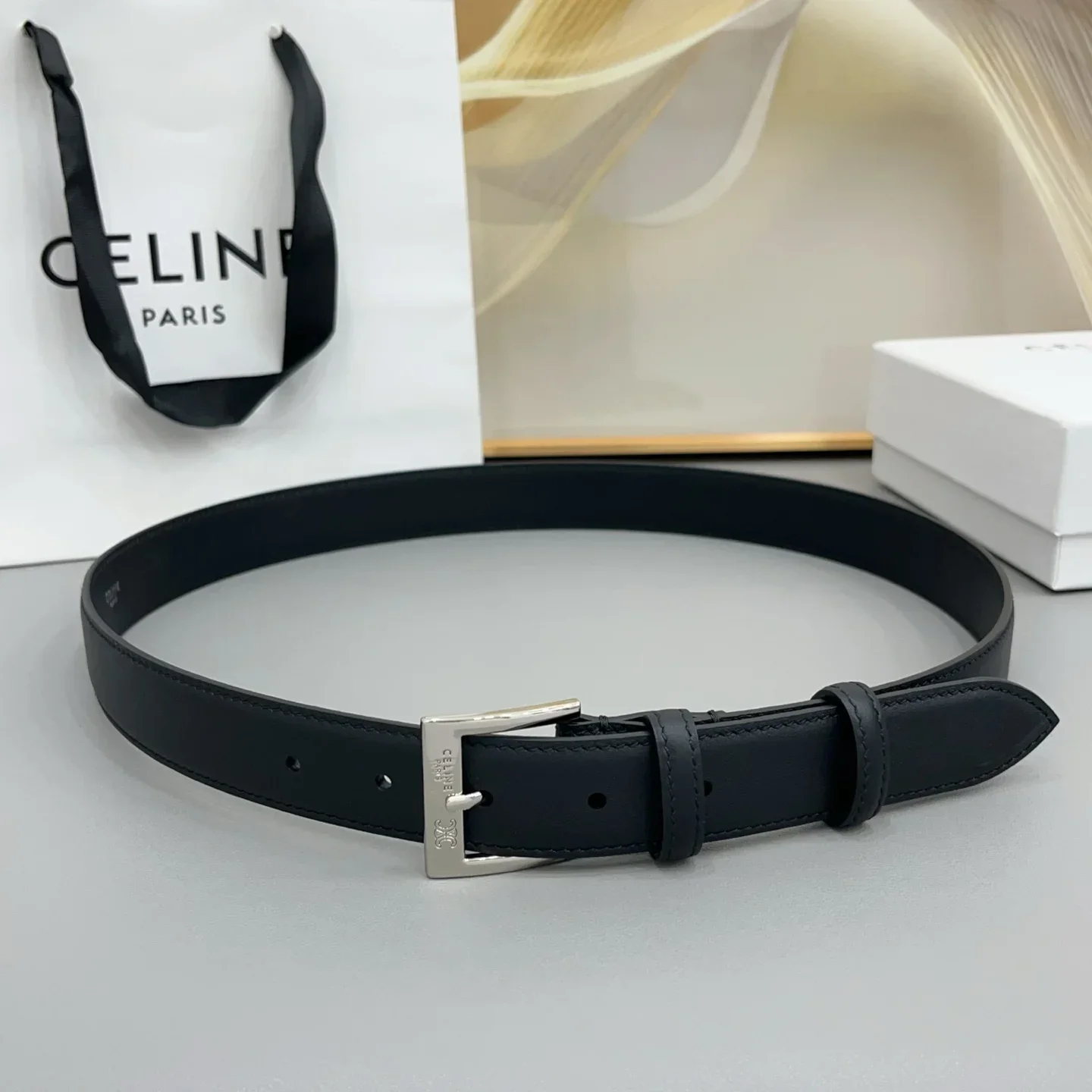CELINE Belts Calfskin Leather (Black) 170202607050058