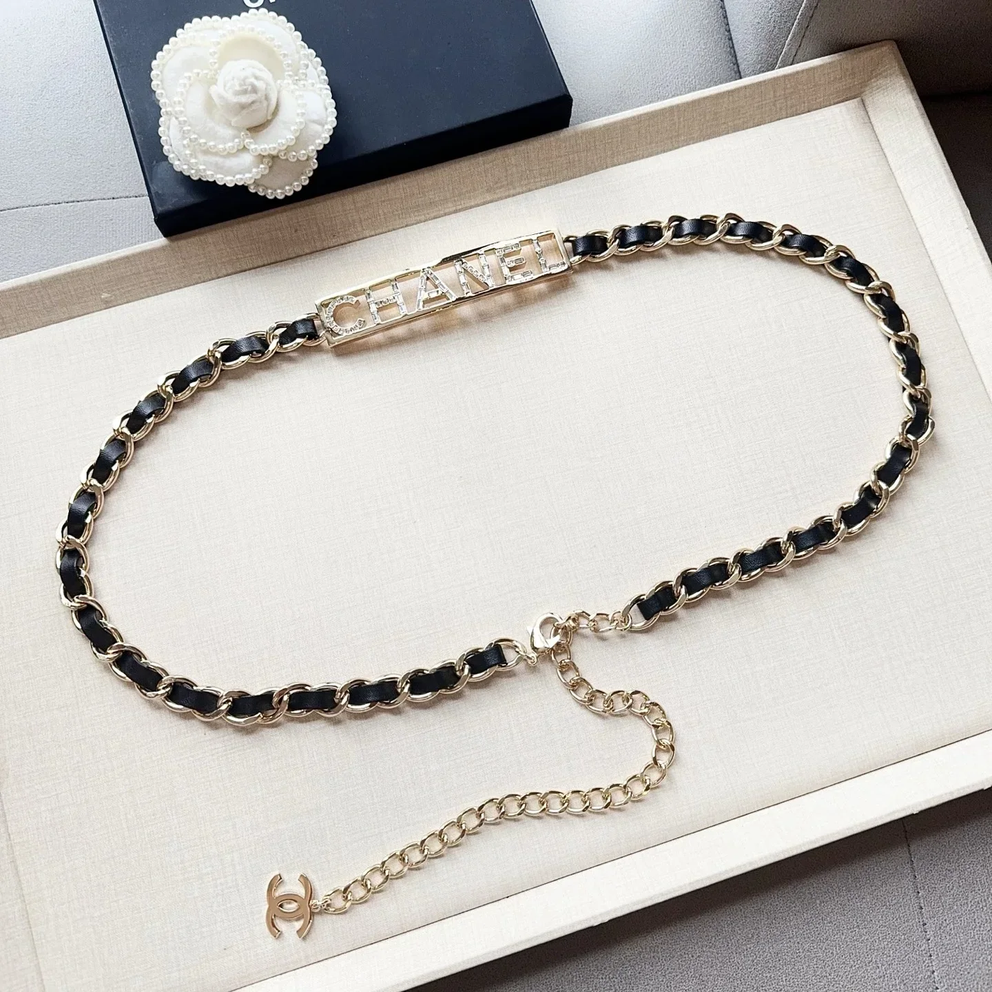 CHANEL Belts Lambskin Metal (Black-Gold) 200202607050095
